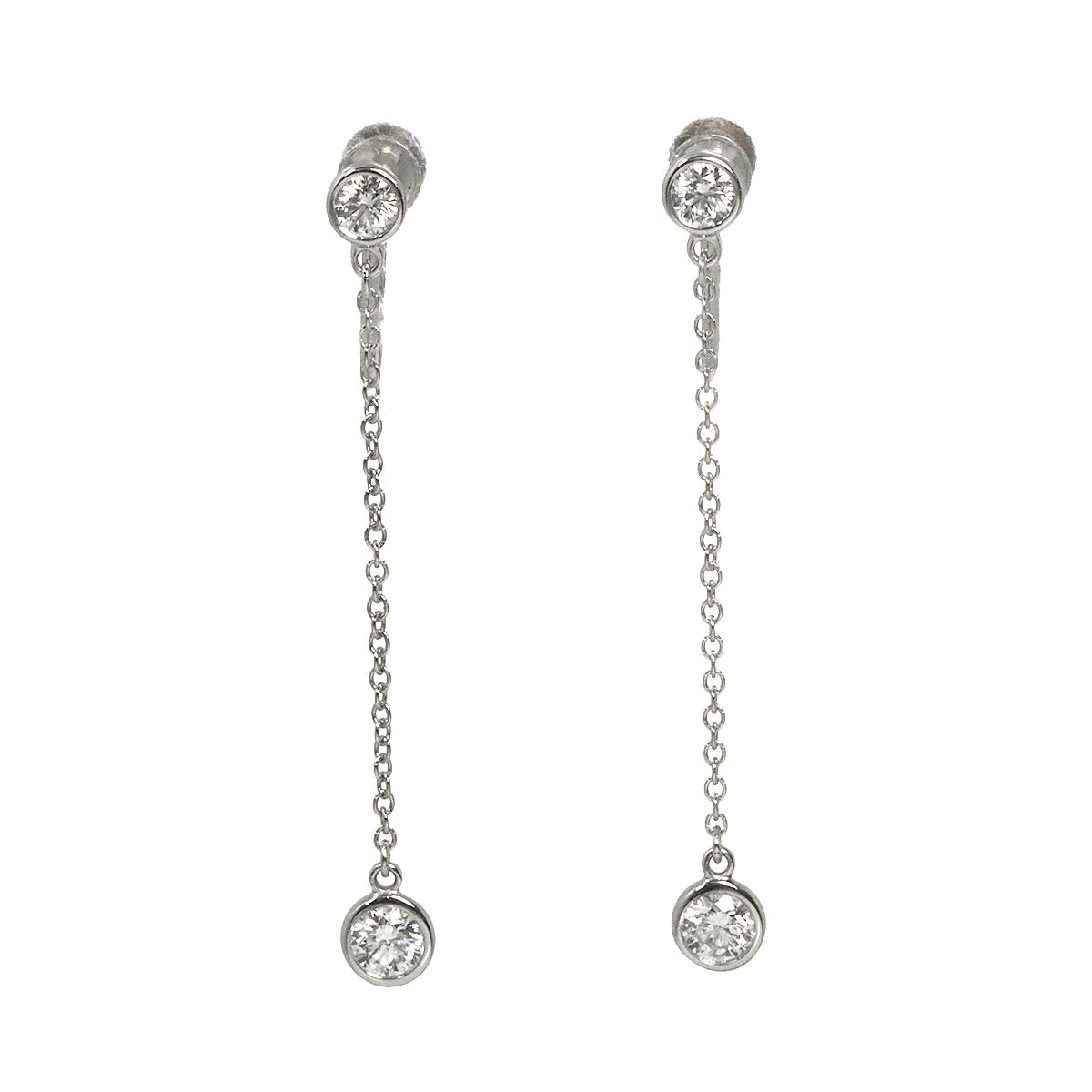 By The Yard Diamond Earrings Clip on Platinum