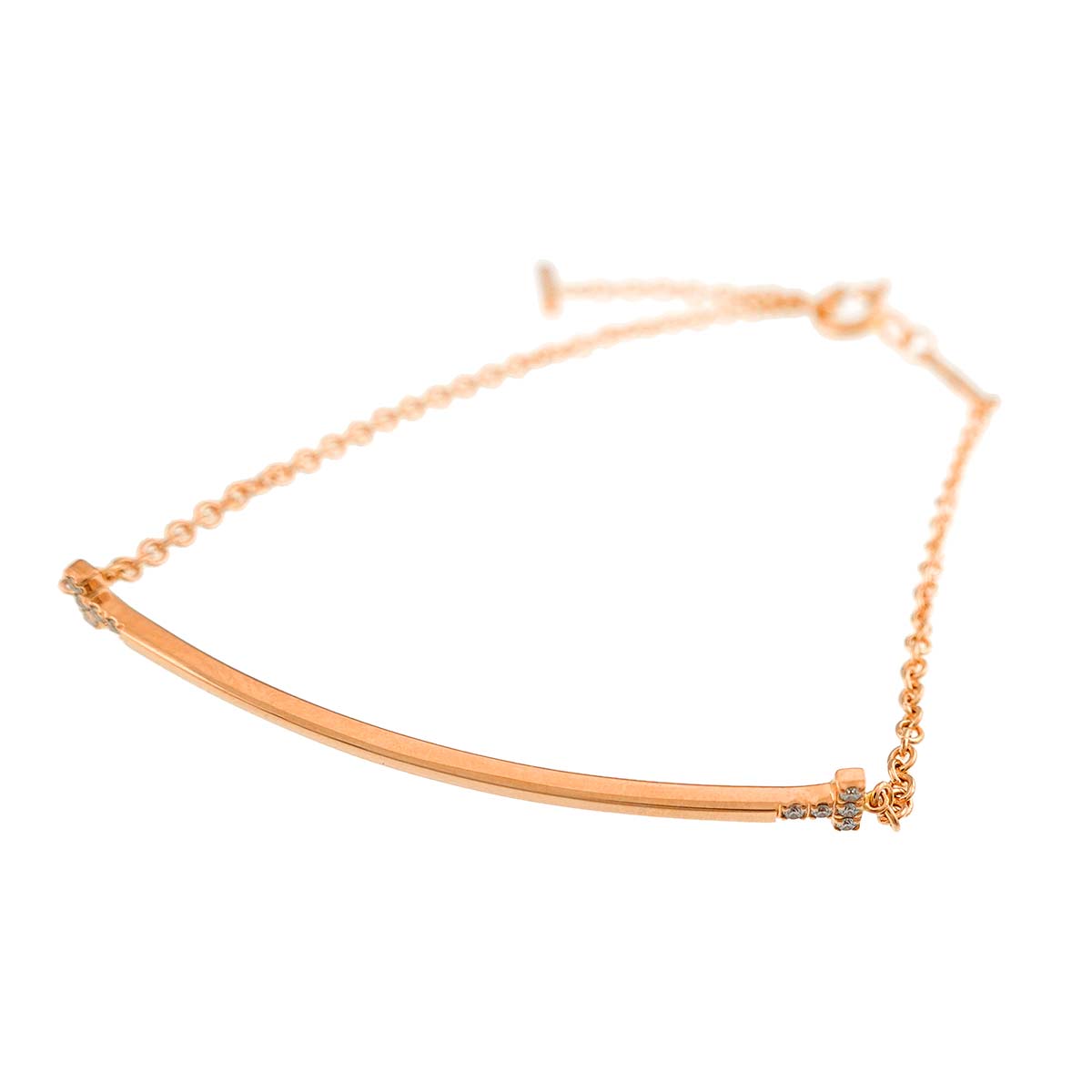 T Smile Small Diamond Bracelet 18K Pink Gold 750