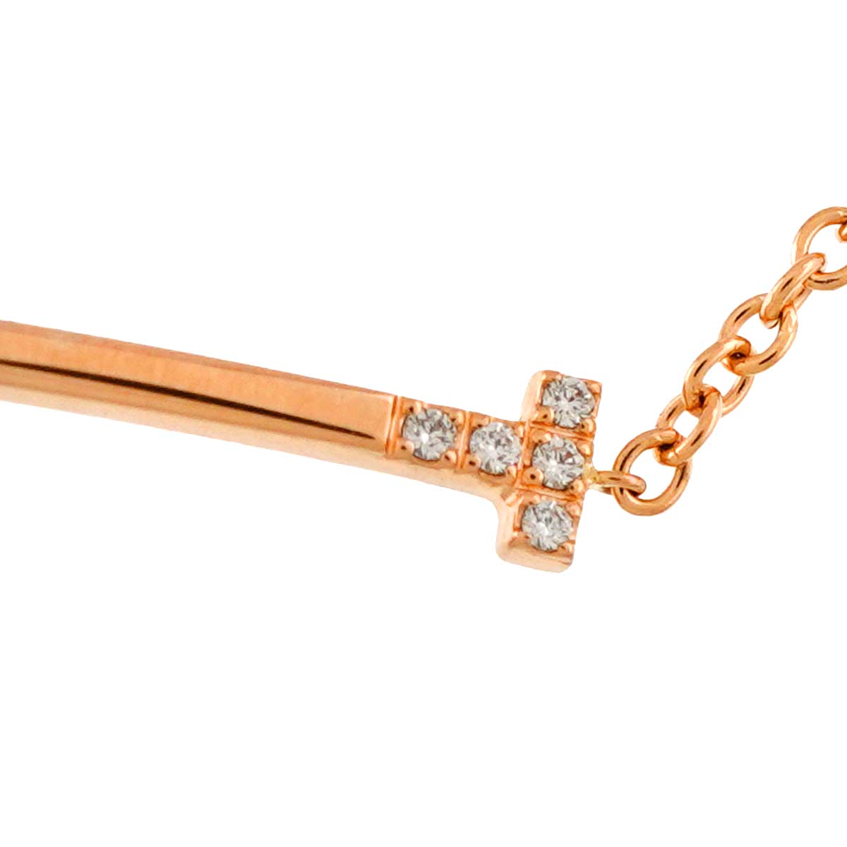 T Smile Small Diamond Bracelet 18K Pink Gold 750