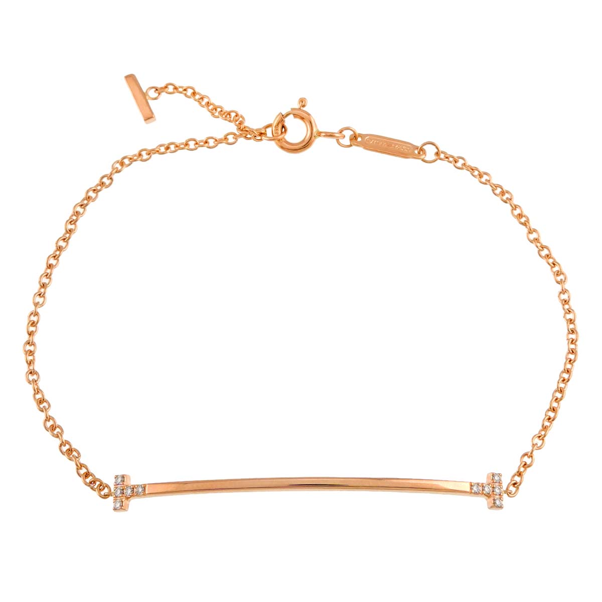 T Smile Small Diamond Bracelet 18K Pink Gold 750