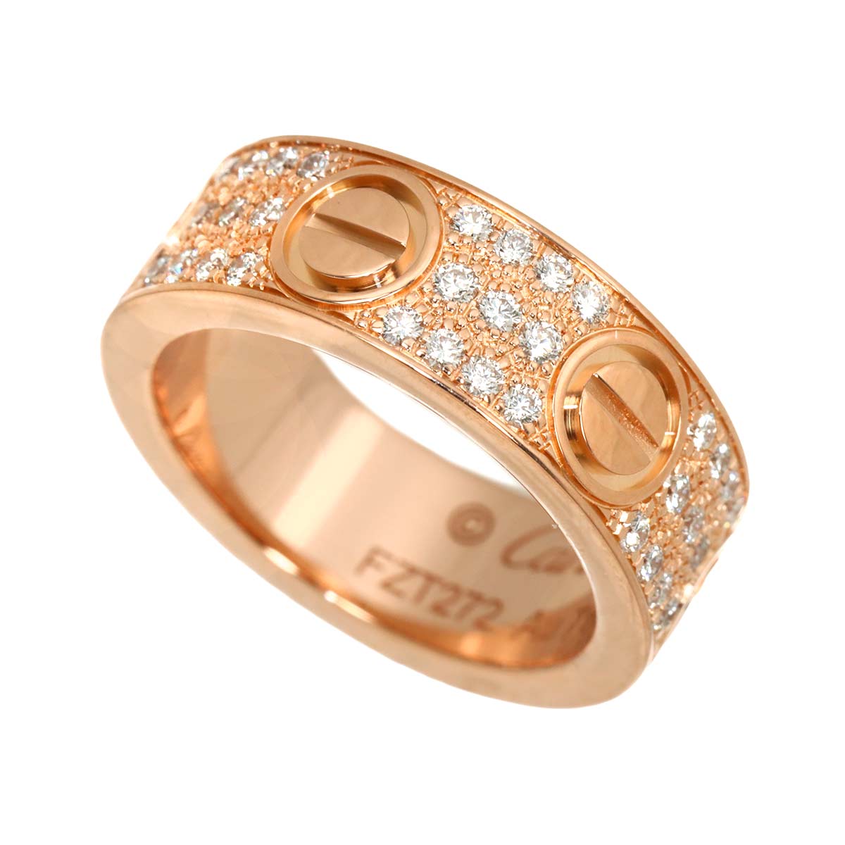 Love Ring Full Pave Diamond 18K PG 750 size48 4-4.5(US)