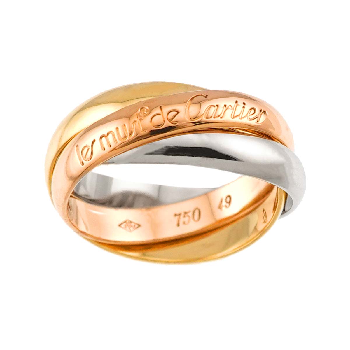 Trinity Ring 18K YG WG PG 750 Size49 4.75-5(US)
