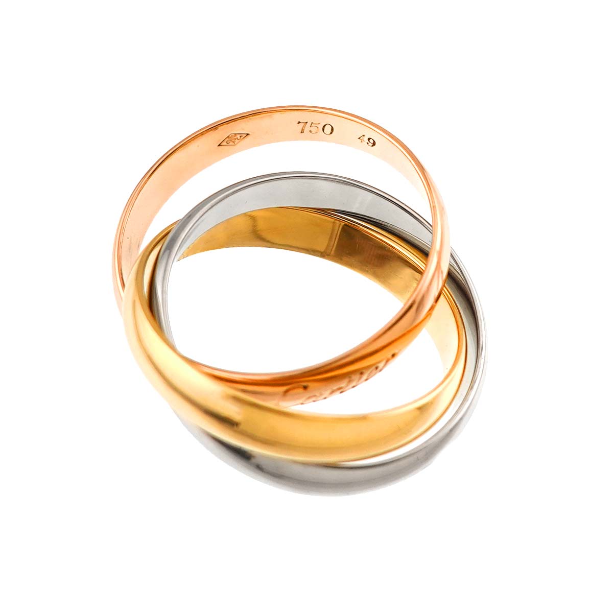 Trinity Ring 18K YG WG PG 750 Size49 4.75-5(US)