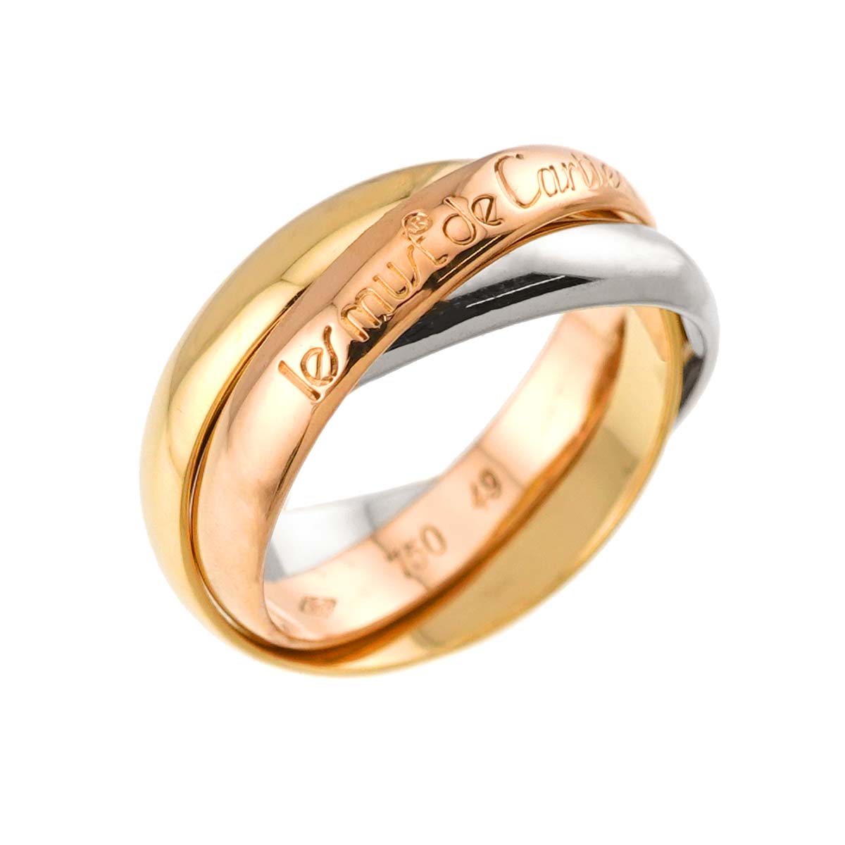 Trinity Ring 18K YG WG PG 750 Size49 4.75-5(US)