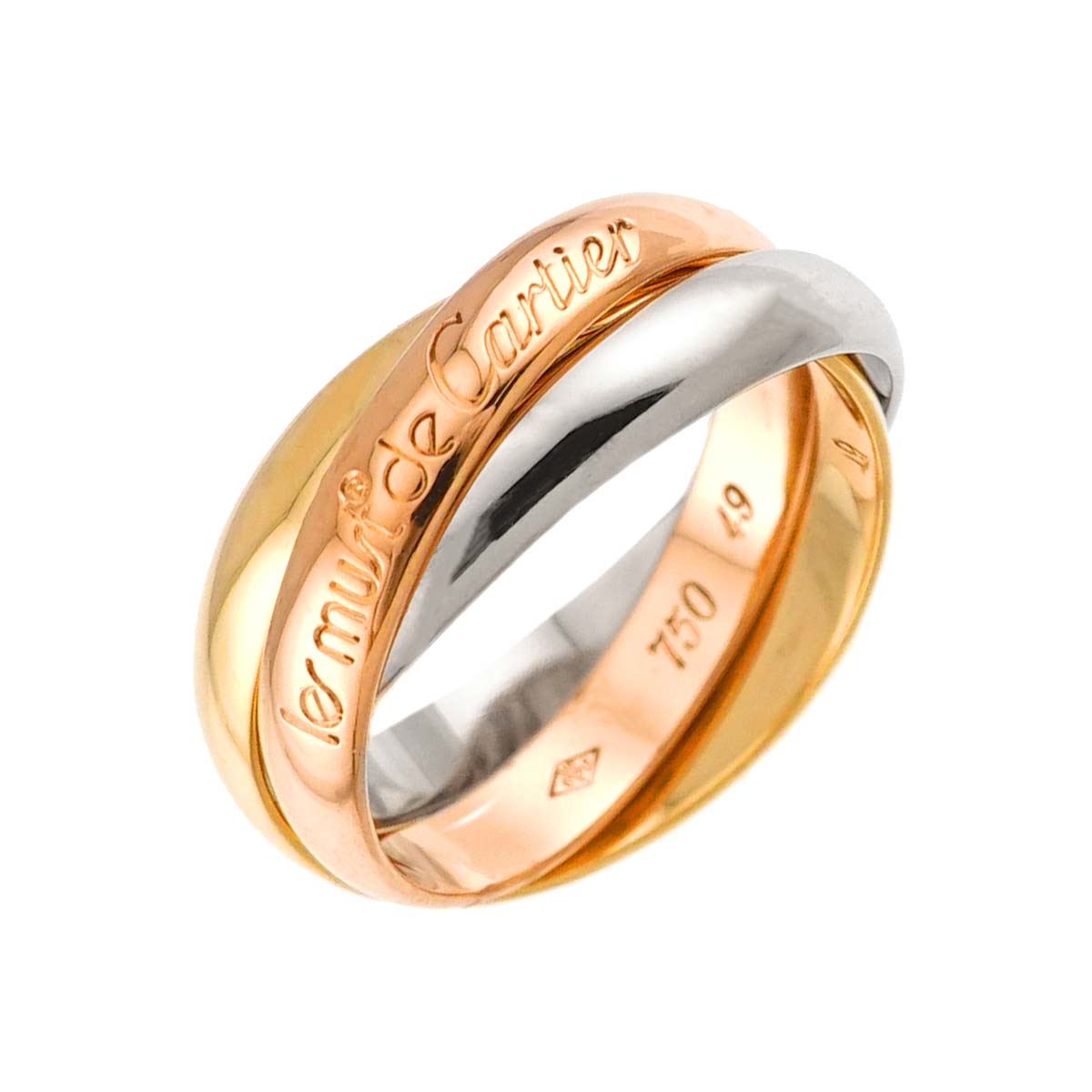Trinity Ring 18K YG WG PG 750 Size49 4.75-5(US)