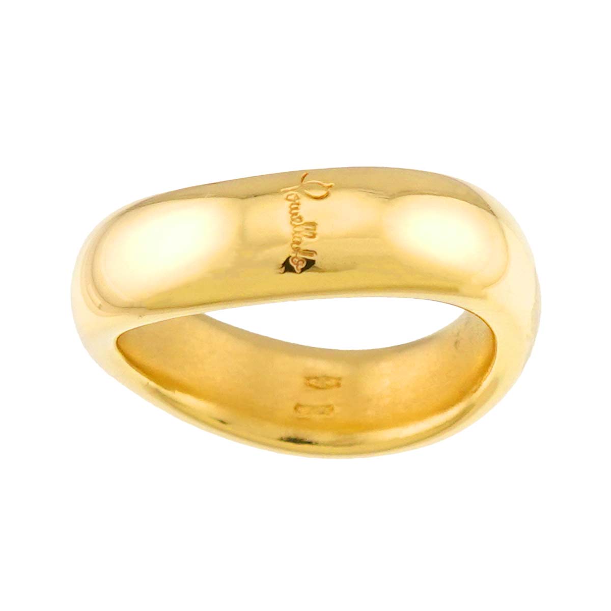 Ring 18K YG Yellow Gold 750 Size6.25-6.5(US)