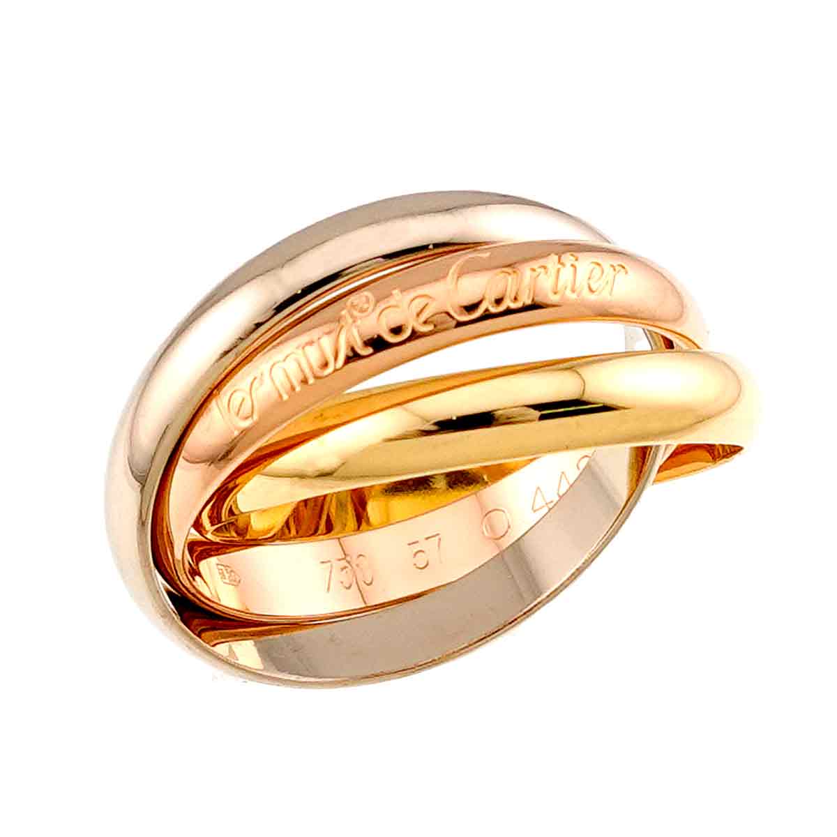 Trinity Ring 18K YG WG PG 750 Size57 7.5-7.75(US)