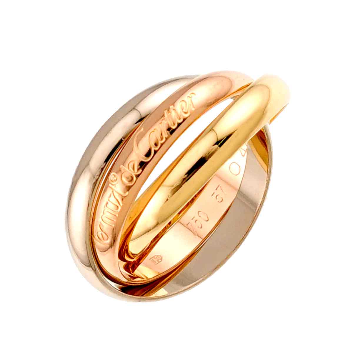 Trinity Ring 18K YG WG PG 750 Size57 7.5-7.75(US)