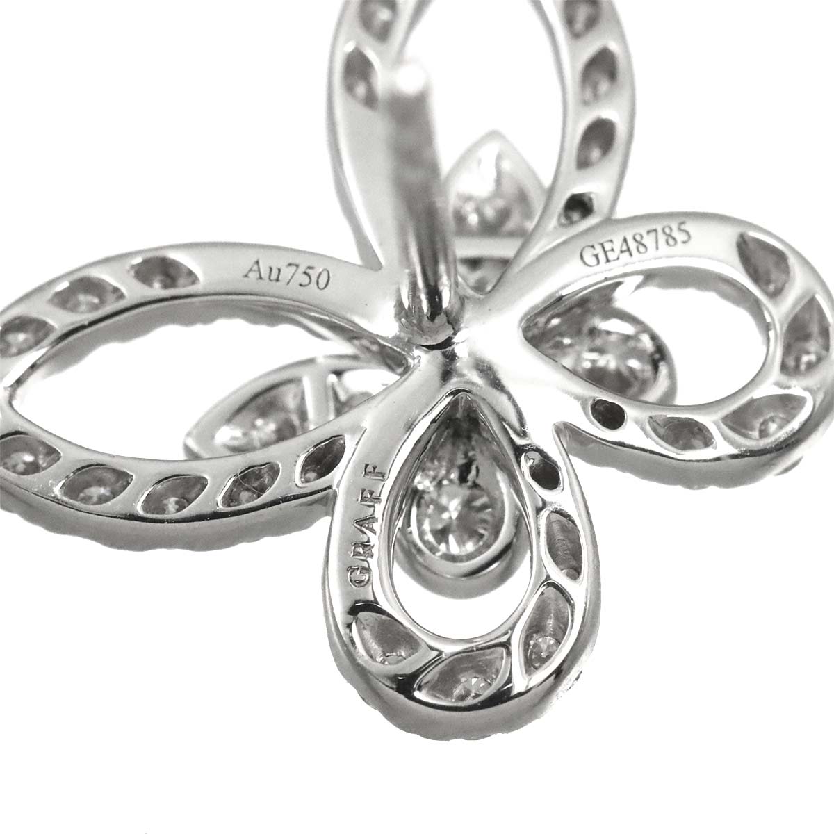 Butterfly Mini Diamond Earrings Pierced 18K WG 750