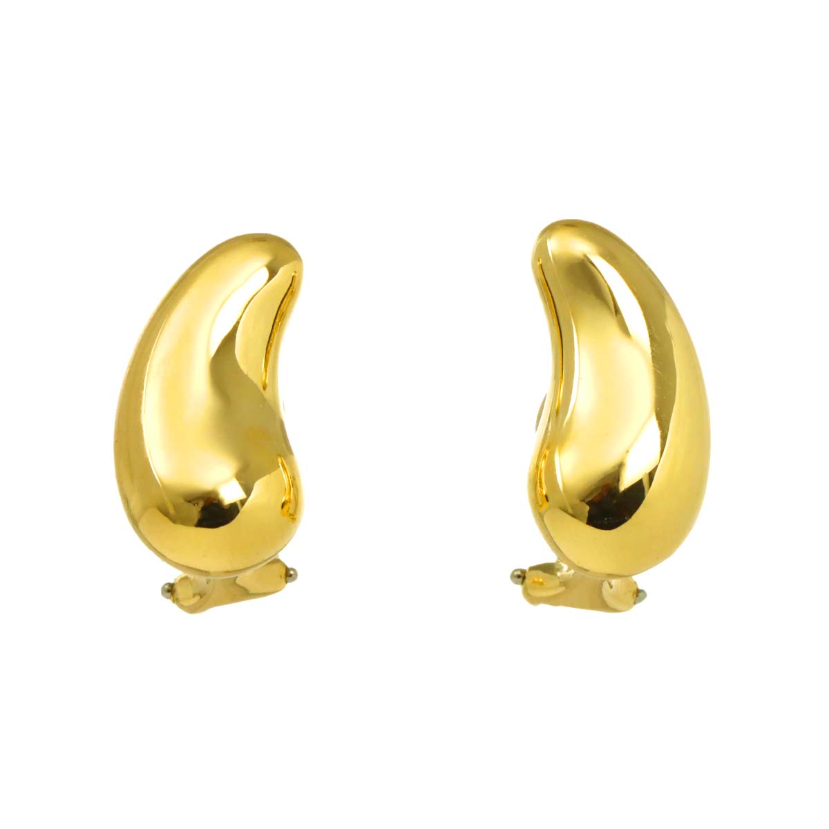 Teardrop Earrings Clip on 18K Yellow Gold 750