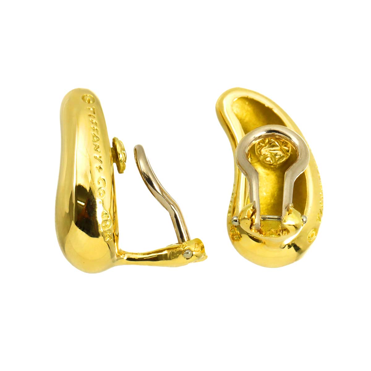 Teardrop Earrings Clip on 18K Yellow Gold 750