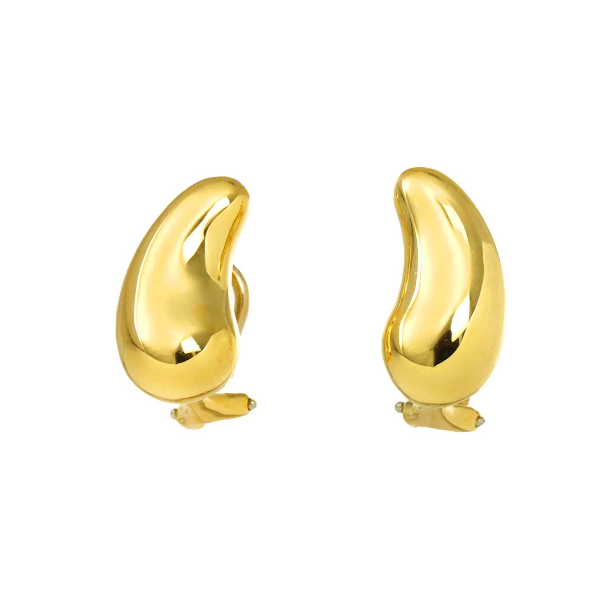 Teardrop Earrings Clip on 18K Yellow Gold 750