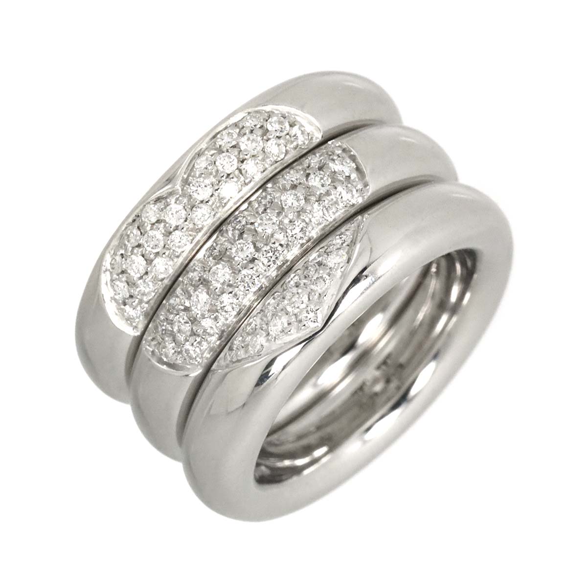 Heart Diamond Ring 18K White Gold 750 size6.75-7.25(US)