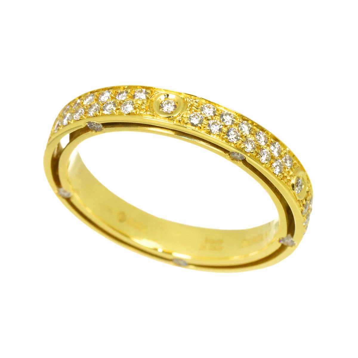 D-SIDE Diamond Ring 18K YG 750 size7.75-8(US)