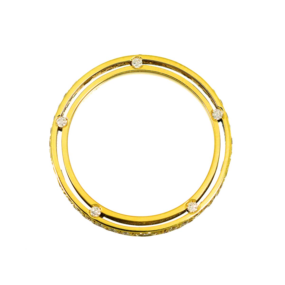 D-SIDE Diamond Ring 18K YG 750 size7.75-8(US)
