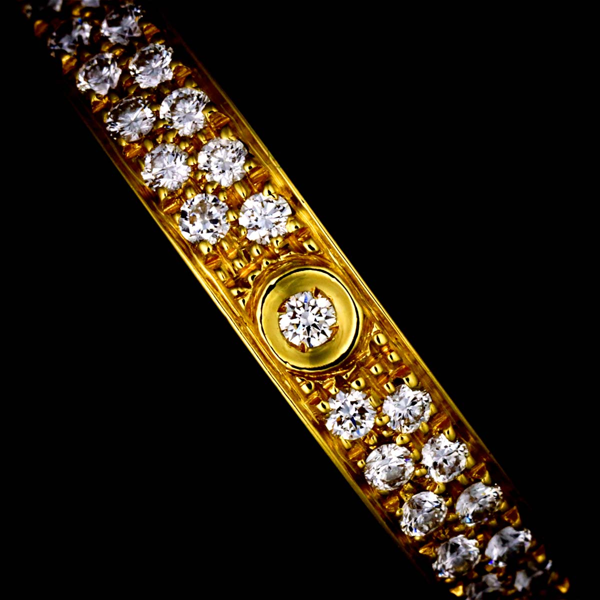D-SIDE Diamond Ring 18K YG 750 size7.75-8(US)