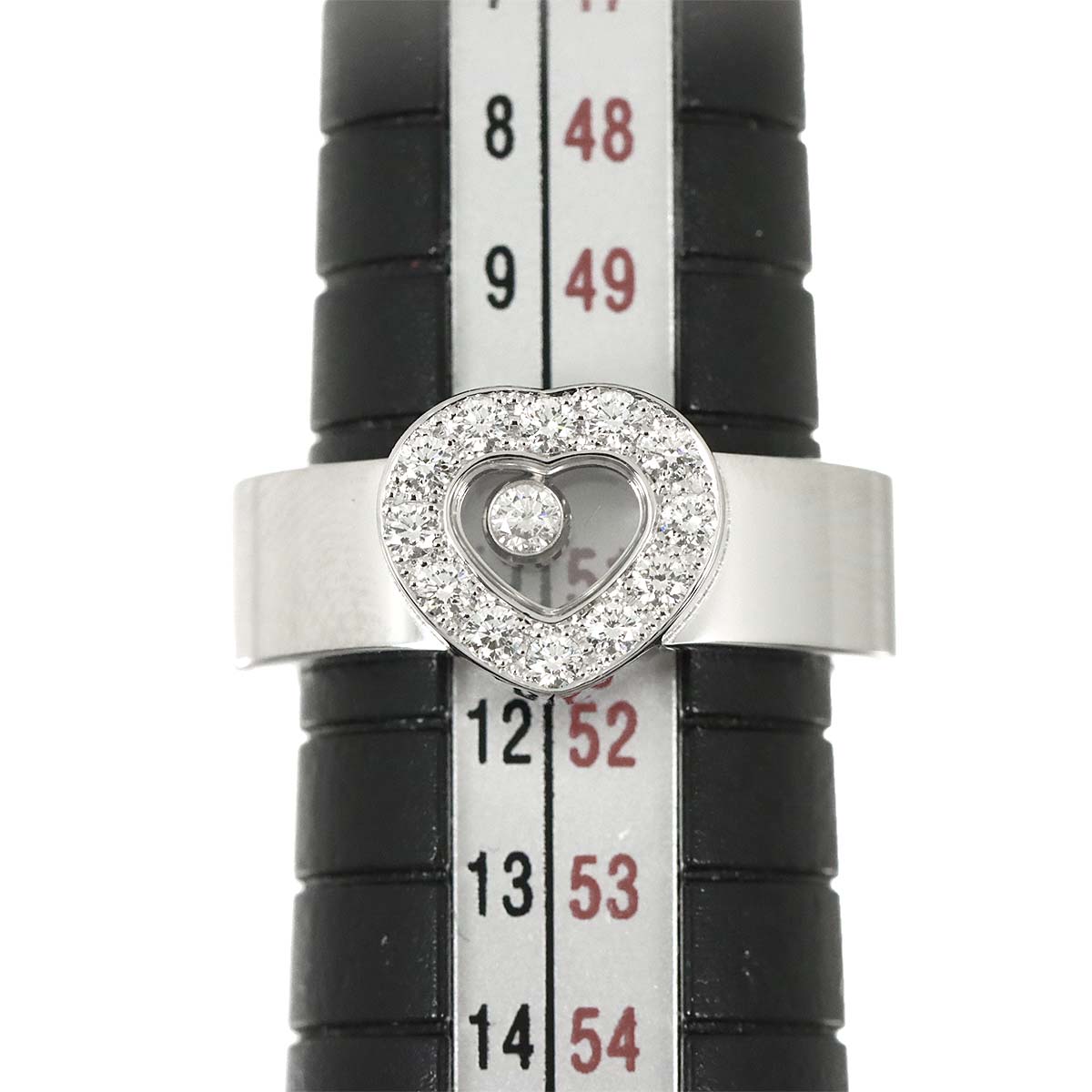 Happy Diamond Heart Ring 18K White Gold 750 Size5.5-5.75(US)