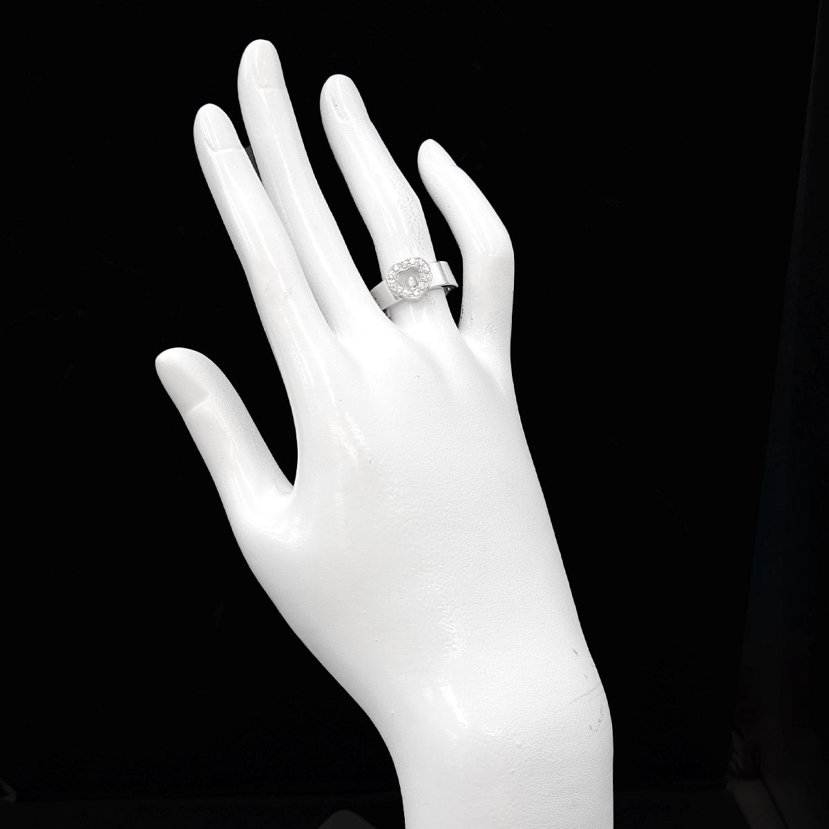 Happy Diamond Heart Ring 18K White Gold 750 Size5.5-5.75(US)
