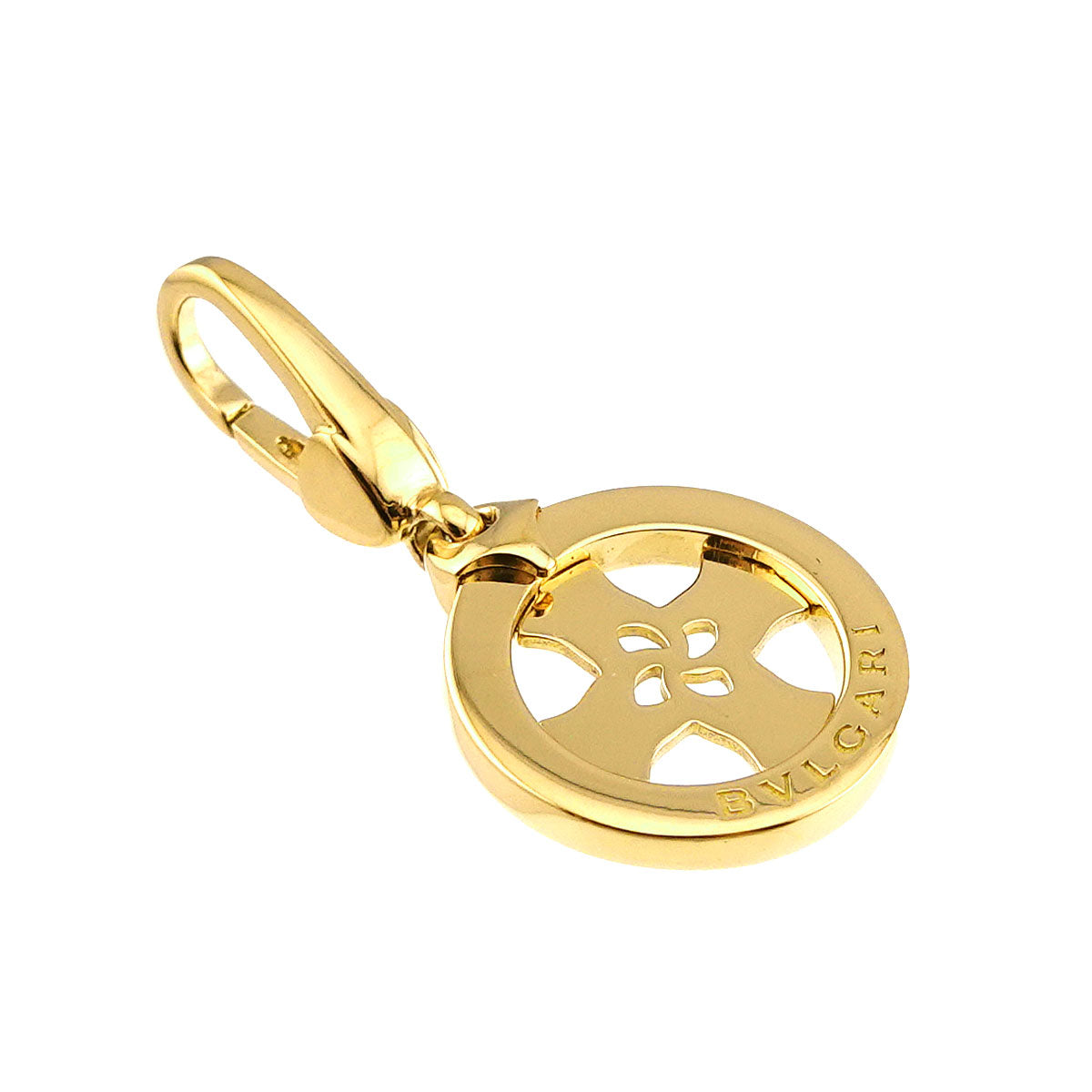 Tondo cross Pendant Top 18K YG 750
