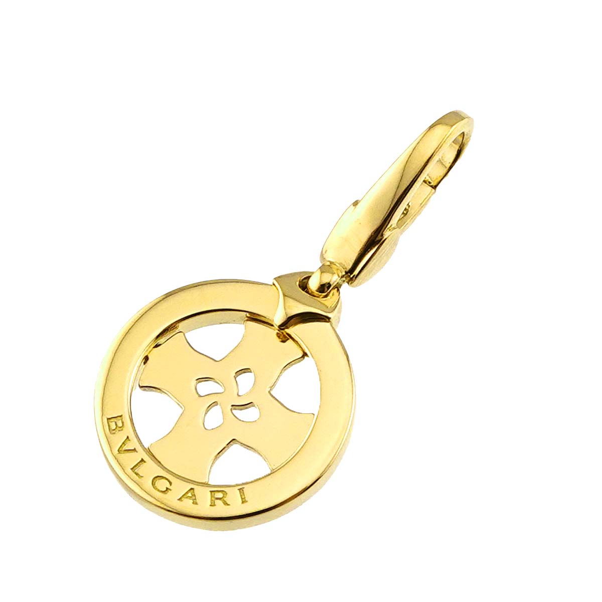 Tondo cross Pendant Top 18K YG 750
