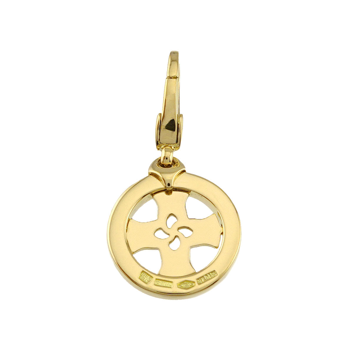 Tondo cross Pendant Top 18K YG 750