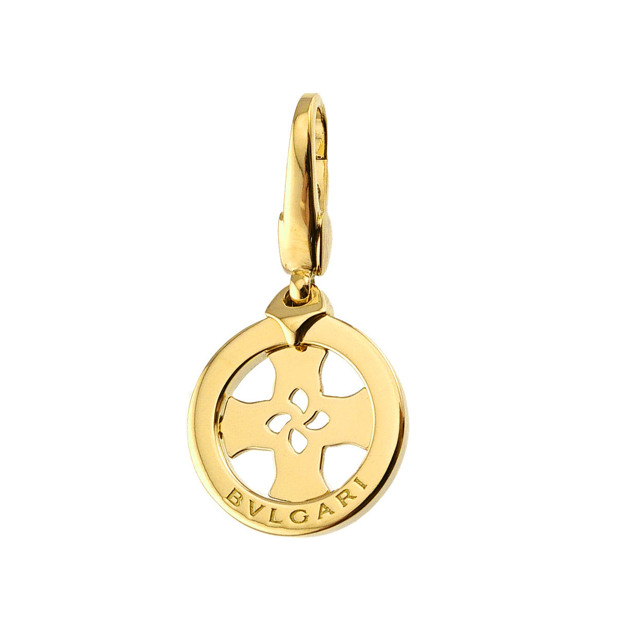 Tondo cross Pendant Top 18K YG 750