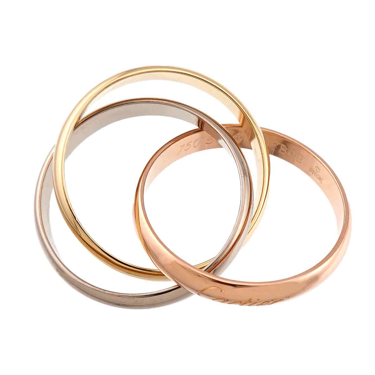 Trinity MM Ring 18K YG WG PG 750 Size56 7.25-7.5(US)