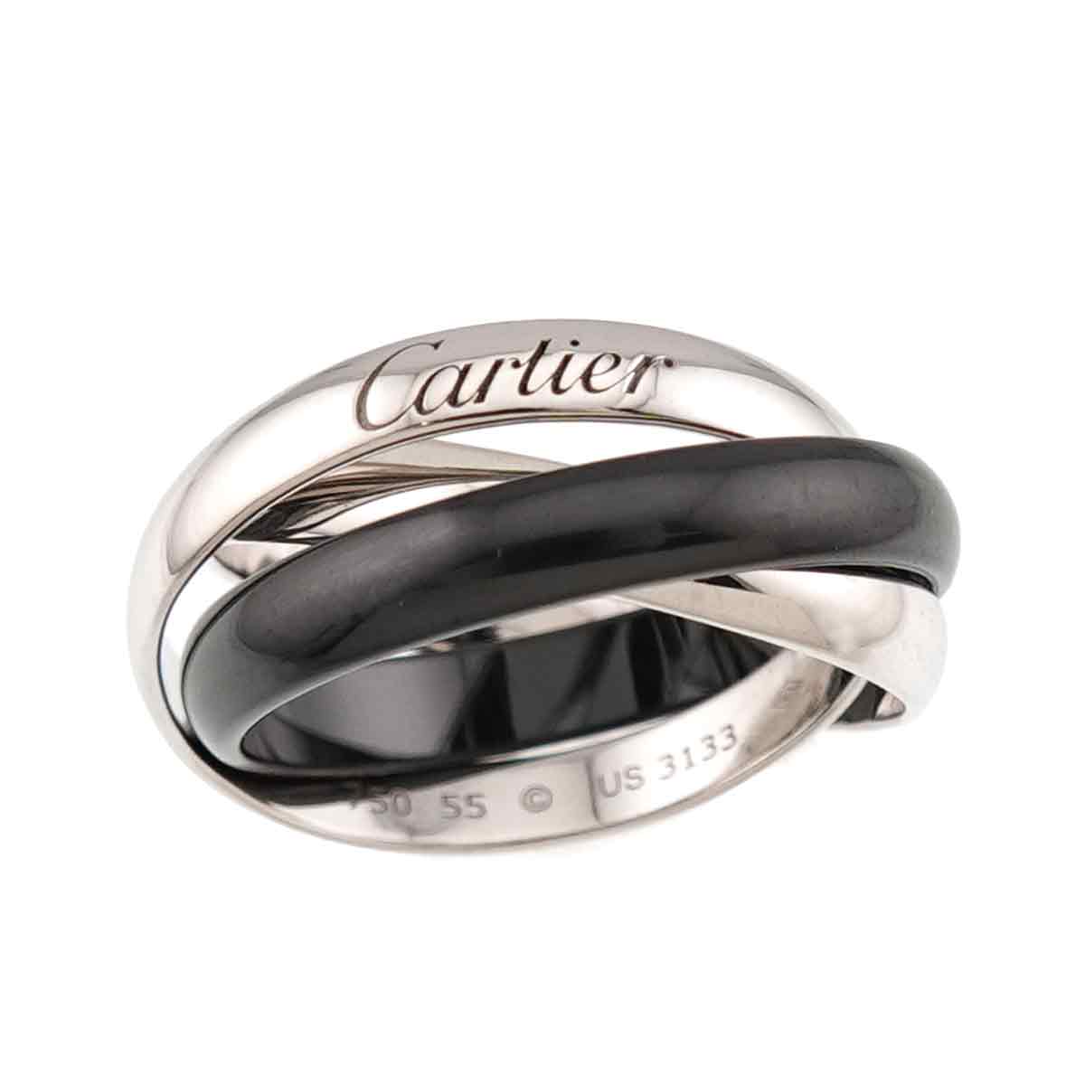 Trinity Ceramic Ring MM K18 White Gold 750 size55 7.25(US)