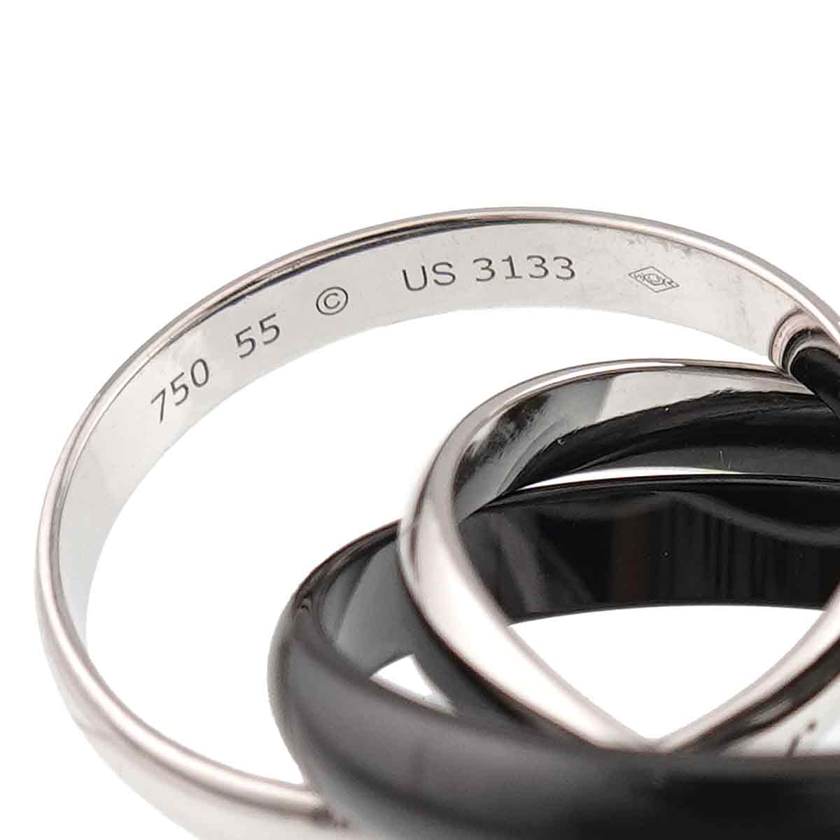 Trinity Ceramic Ring MM K18 White Gold 750 size55 7.25(US)