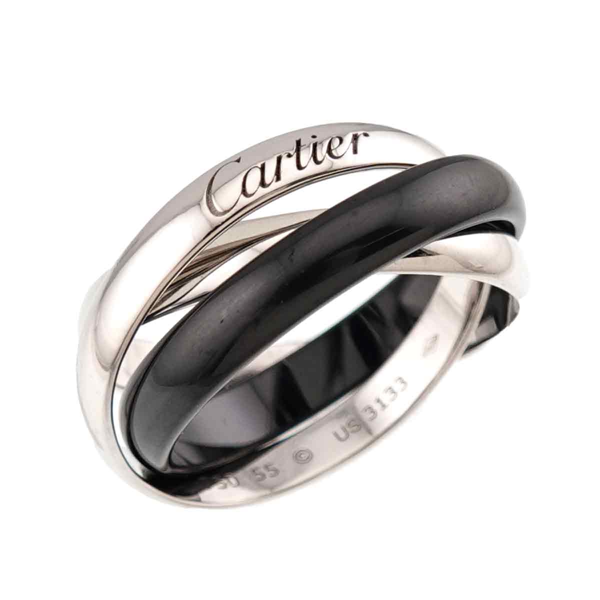 Trinity Ceramic Ring MM K18 White Gold 750 size55 7.25(US)