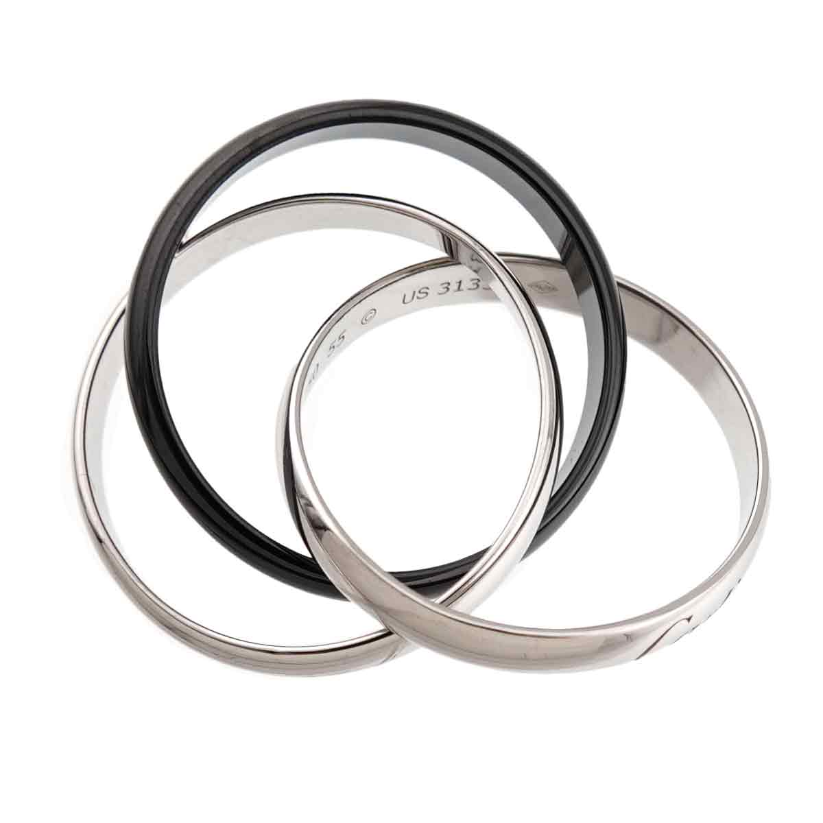 Trinity Ceramic Ring MM K18 White Gold 750 size55 7.25(US)