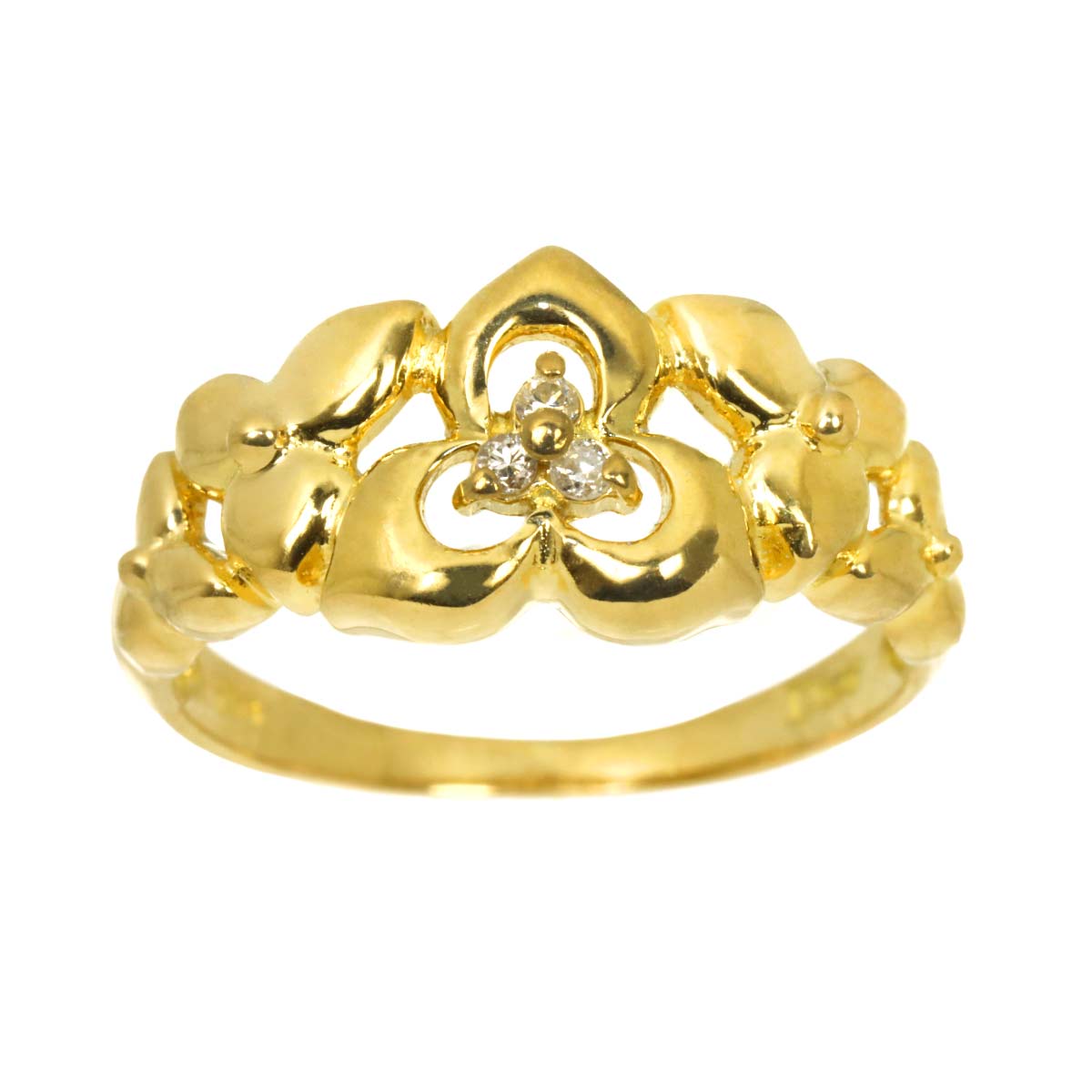 Diamond Ring 18K YG 750 size4.75-5(US)