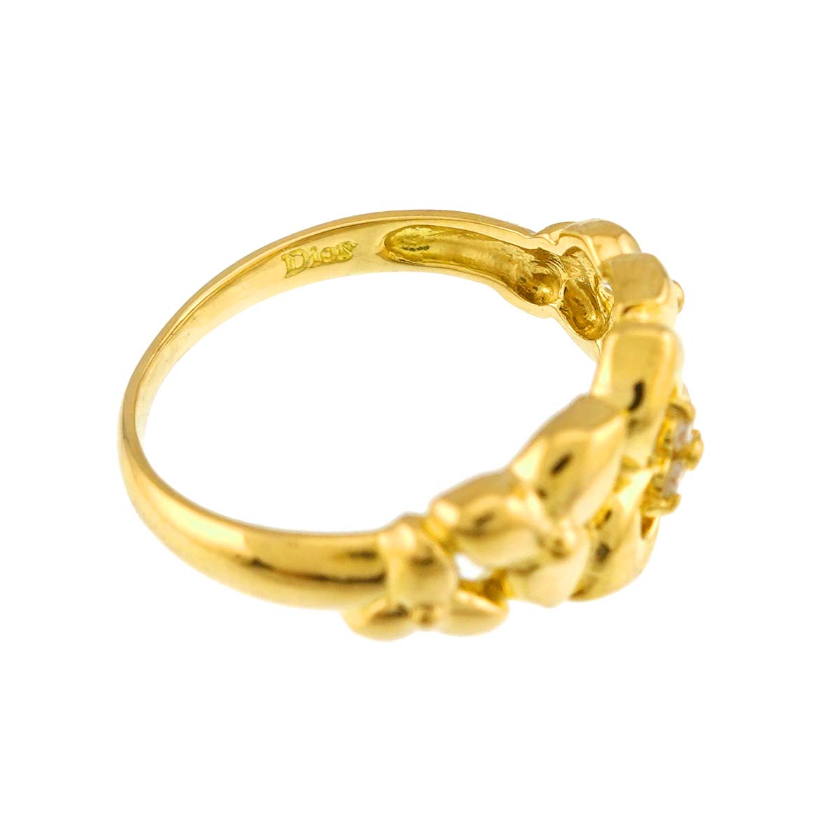 Diamond Ring 18K YG 750 size4.75-5(US)