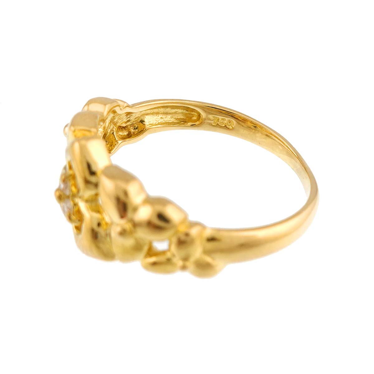 Diamond Ring 18K YG 750 size4.75-5(US)
