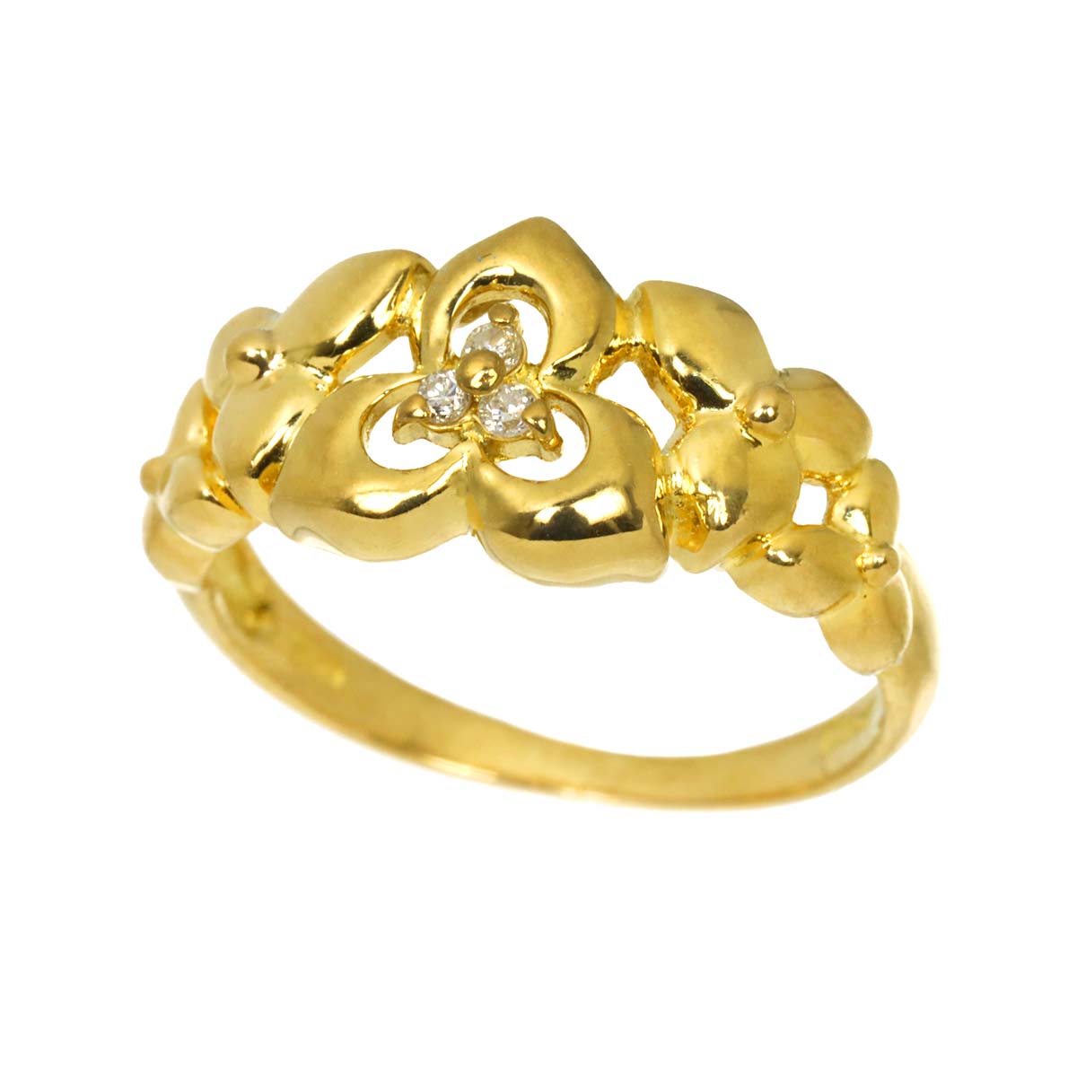 Diamond Ring 18K YG 750 size4.75-5(US)