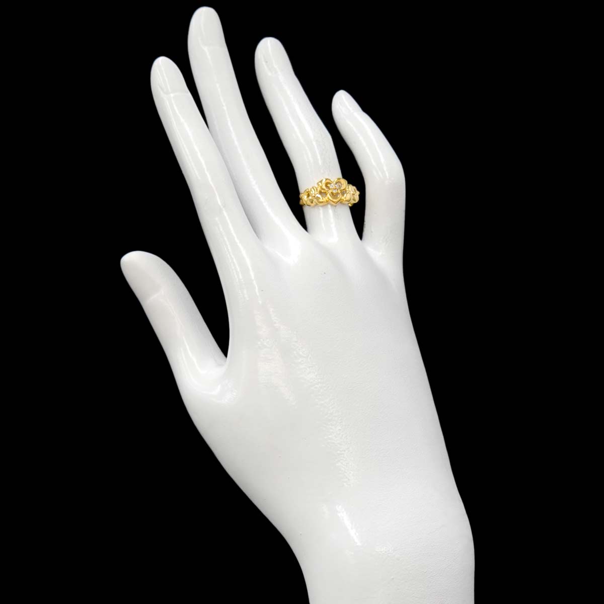 Diamond Ring 18K YG 750 size4.75-5(US)
