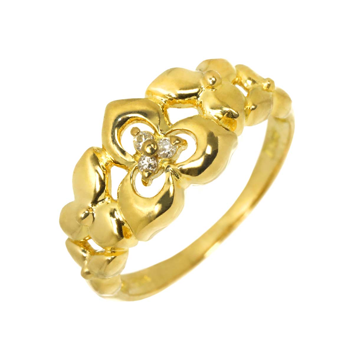Diamond Ring 18K YG 750 size4.75-5(US)