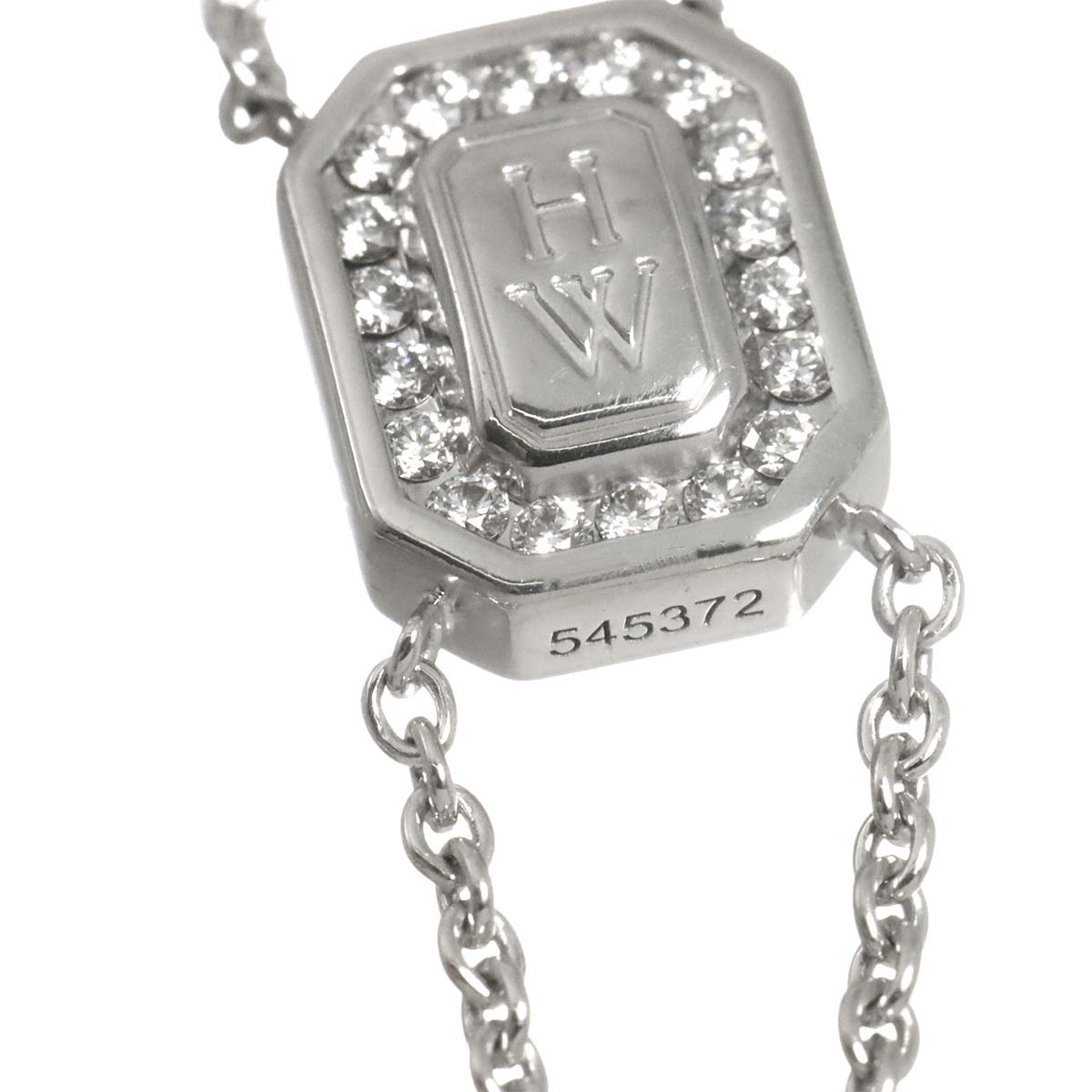 HARRY WINSTON HW Logo Diamond Bracelet 18K WG 750