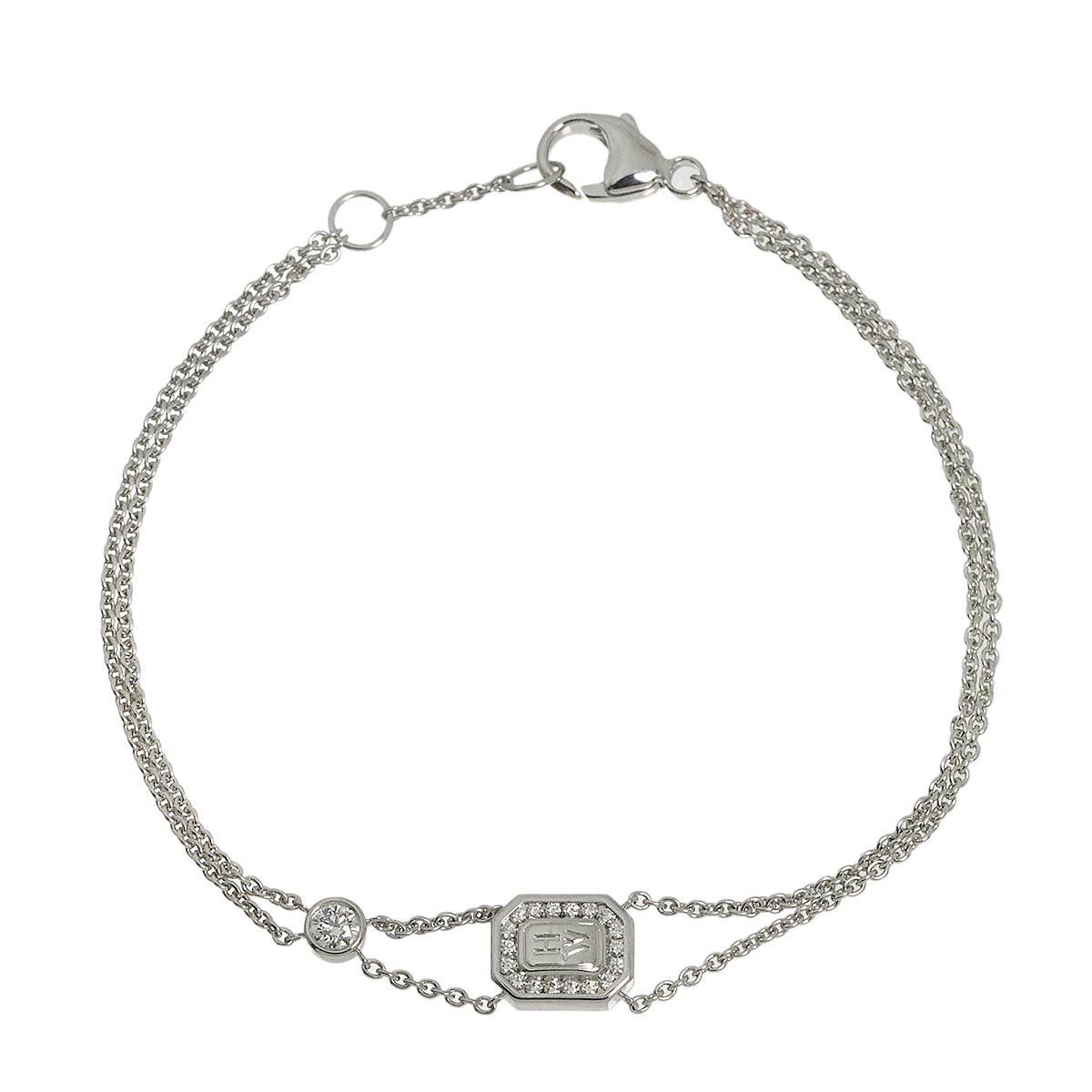 HARRY WINSTON HW Logo Diamond Bracelet 18K WG 750