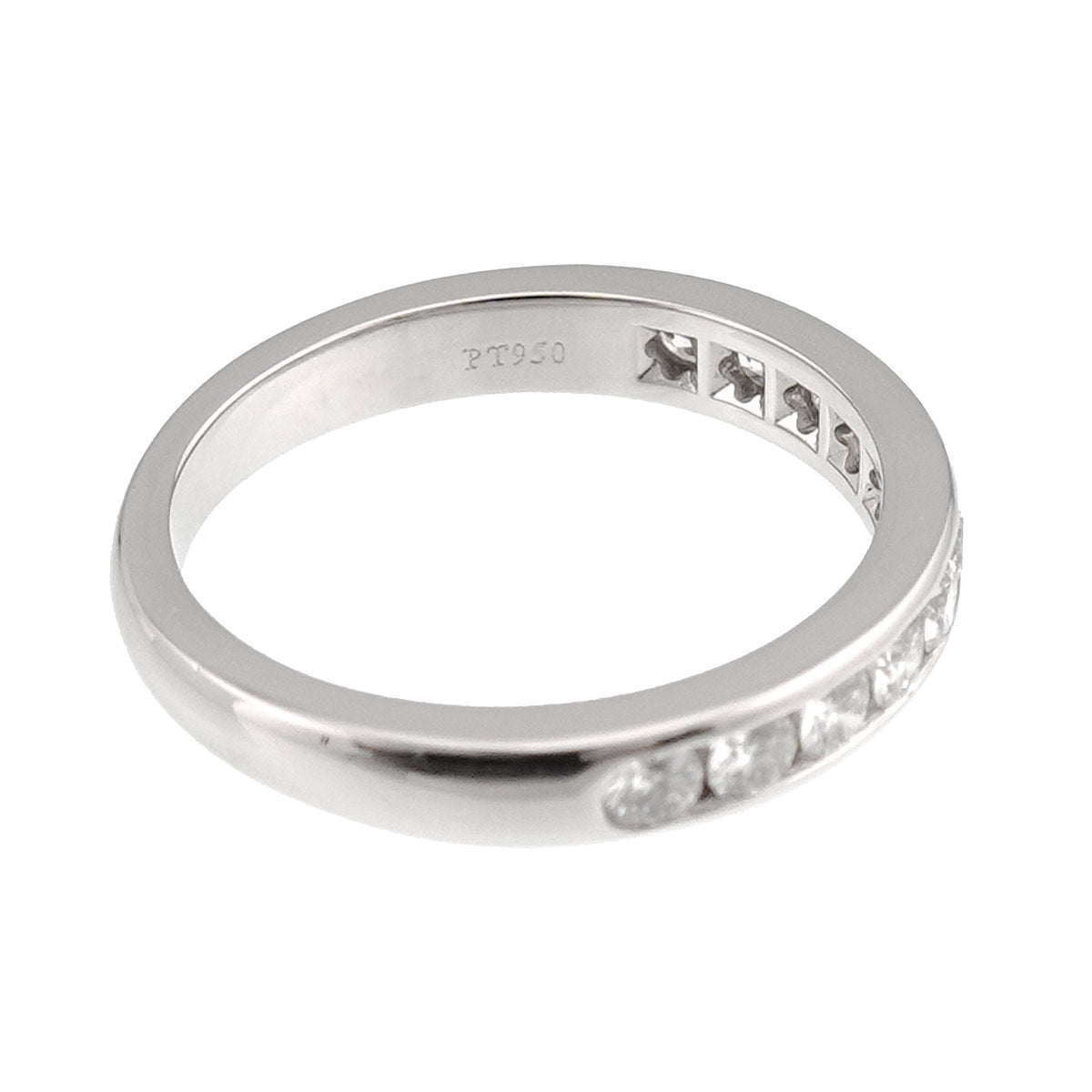 Half Diamond band Ring Platinum Size4.5-4.75(US)