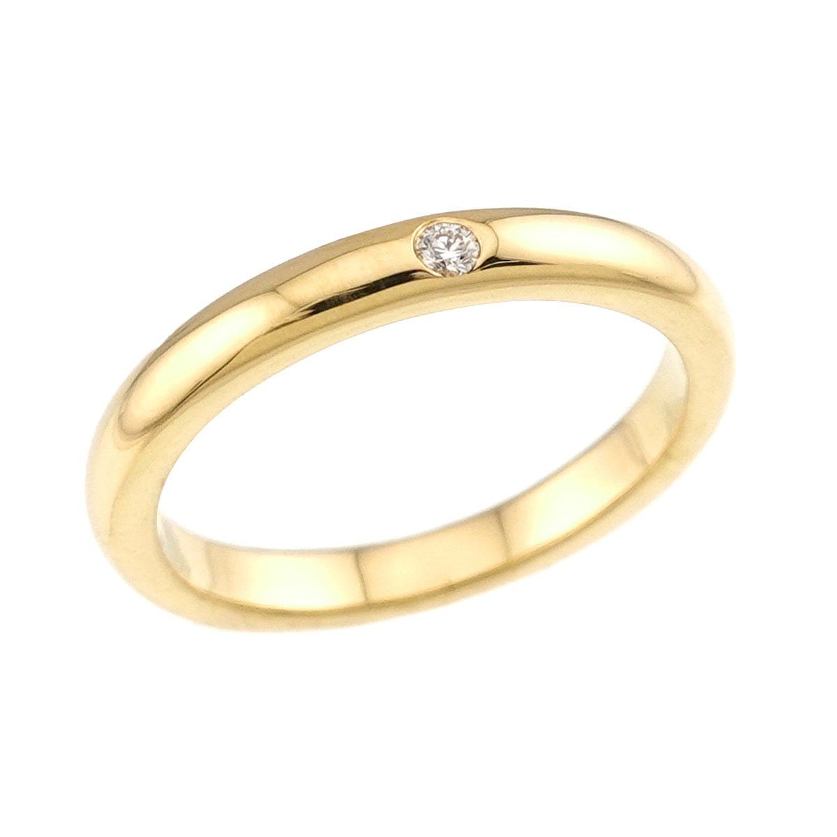 Stacking Diamond 1P Ring 18K Yellow Gold 750 Size4.75-5(US)