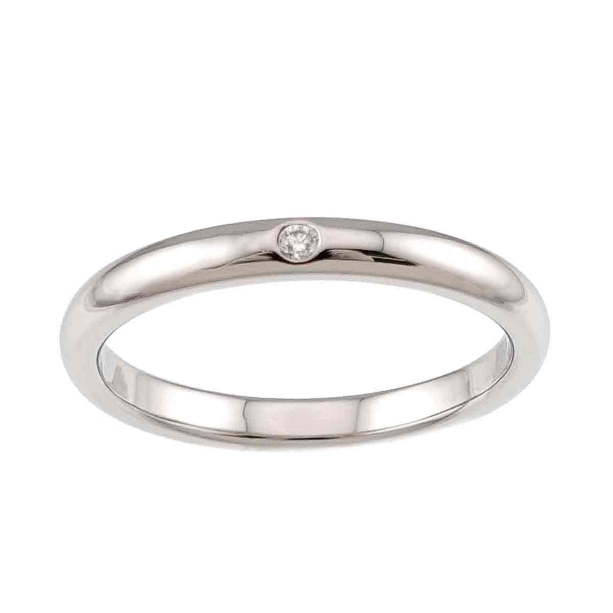 Stacking Band Ring Diamond 1P Pt Size8.25(US)