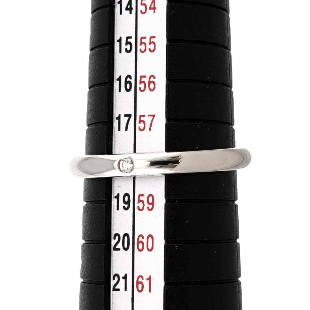 Stacking Band Ring Diamond 1P Pt Size8.25(US)