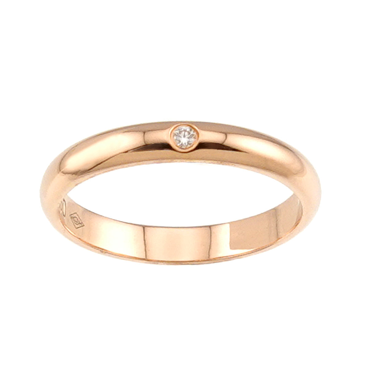 Classic Diamond 1P Ring 18K Pink Gold 750 Size46 3.75(US)