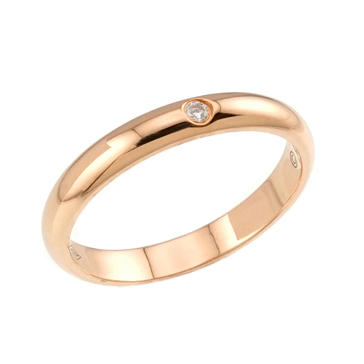 Classic Diamond 1P Ring 18K Pink Gold 750 Size46 3.75(US)