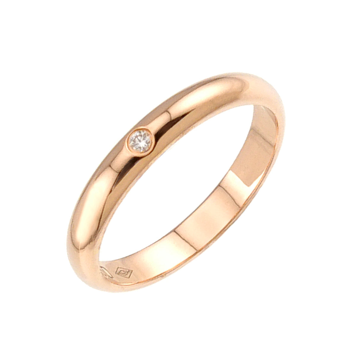 Classic Diamond 1P Ring 18K Pink Gold 750 Size46 3.75(US)