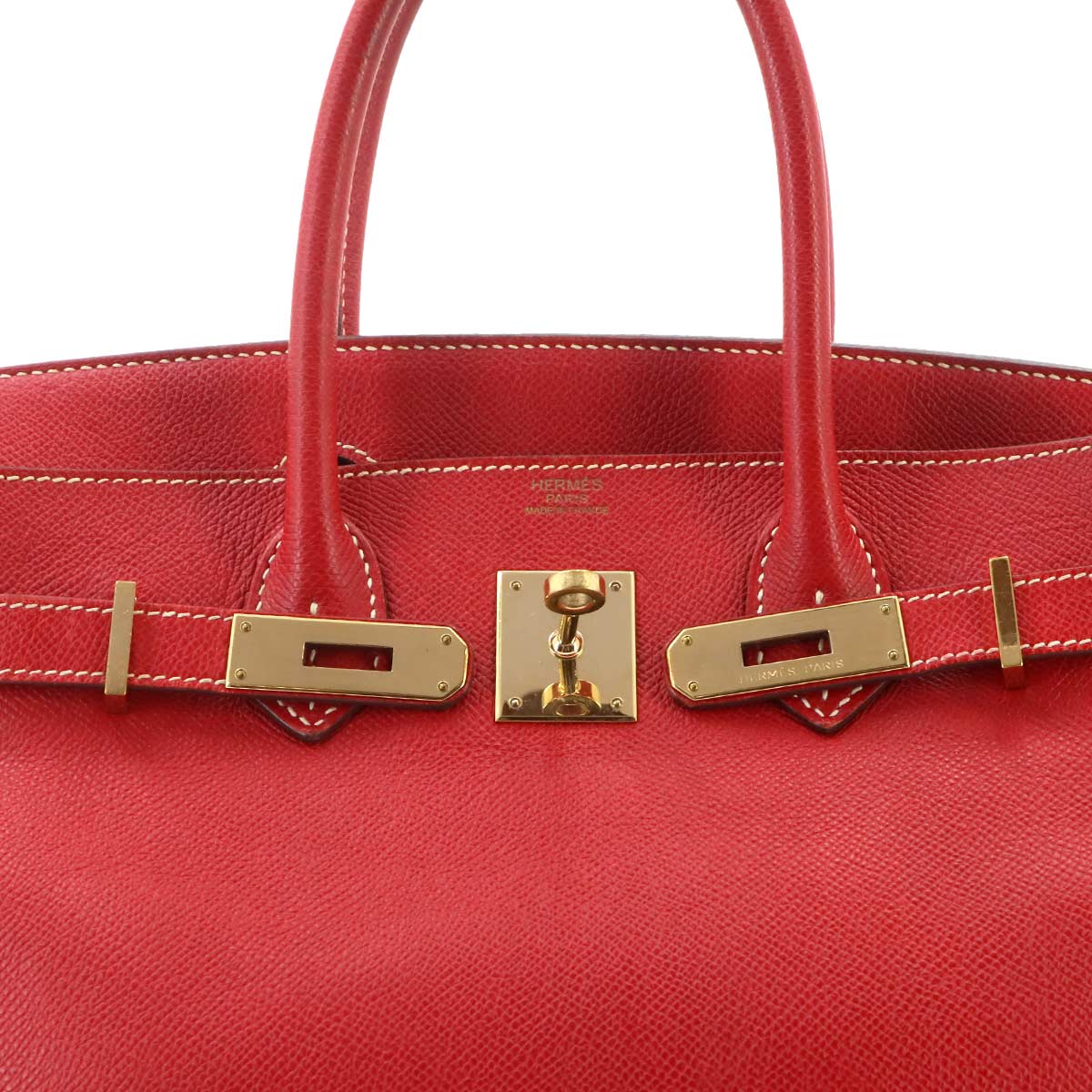 Candy Birkin 30 Hand Bag Veau Epsom Rouge Casaque Bleu Thalassa