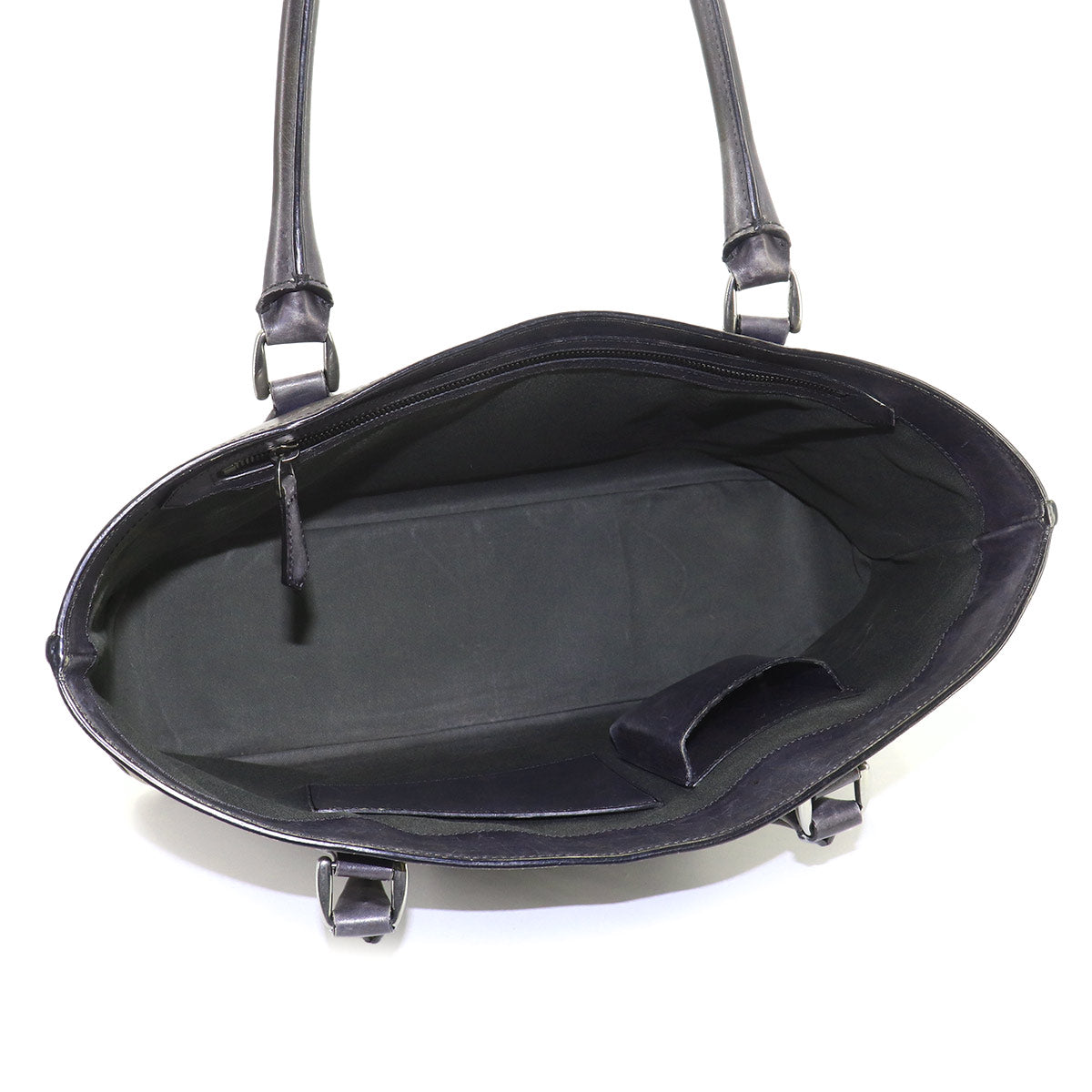 Calligraphy Toujours Tote Bag Venezia Leather Grey Purse