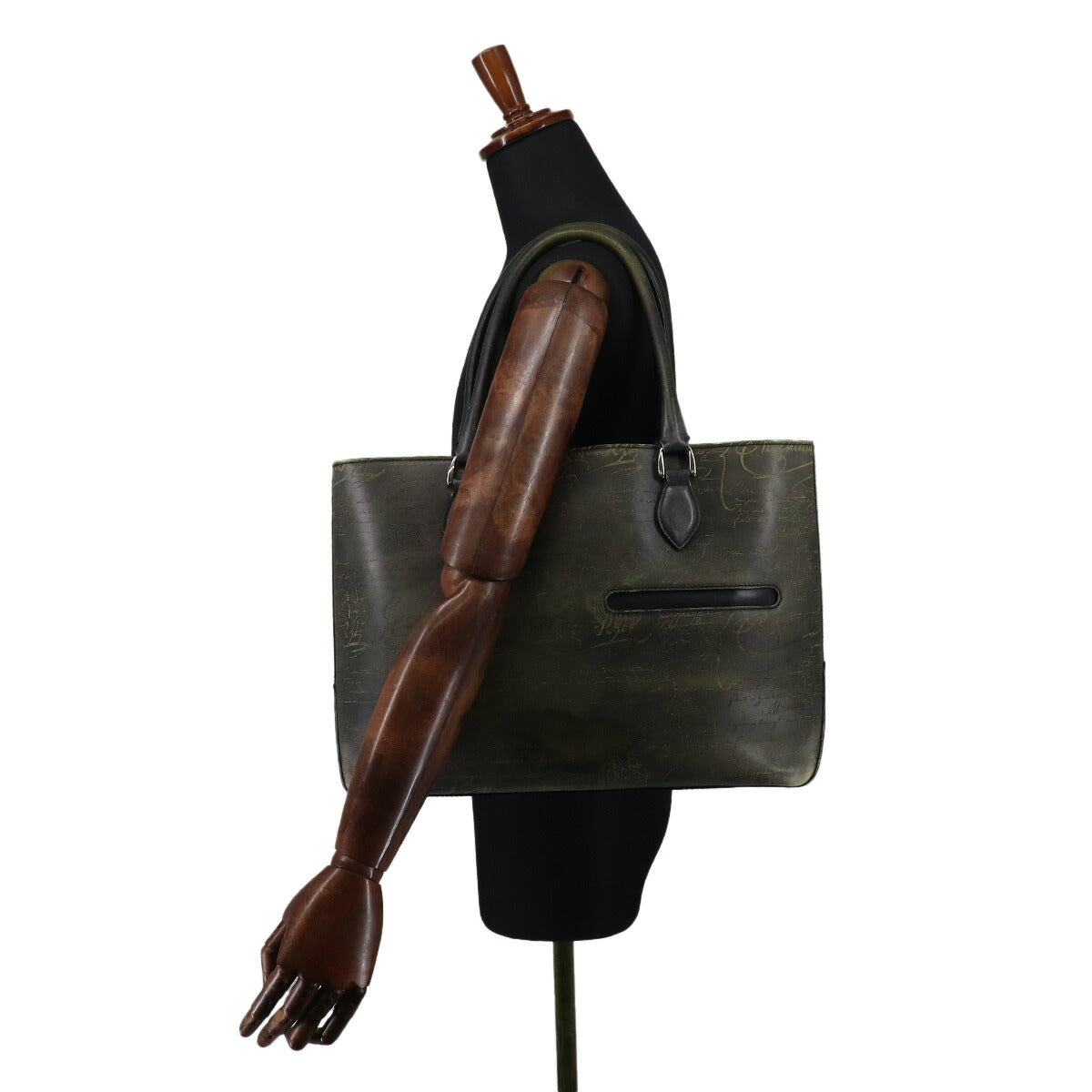Calligraphy Toujours Tote Bag Venezia Leather Grey Purse