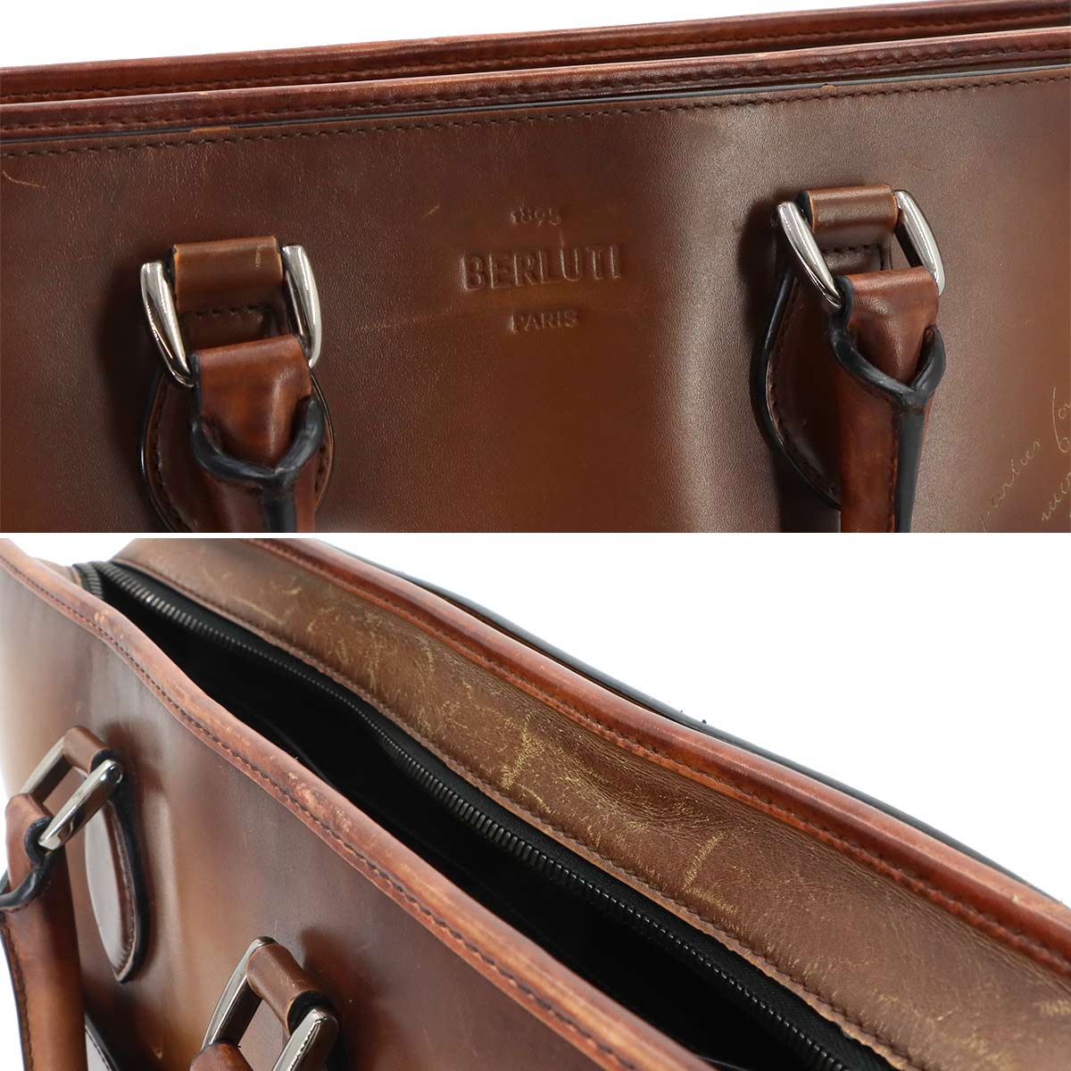 Un Jour Briefcase Business Bag Venezia Leather Cacao intenso